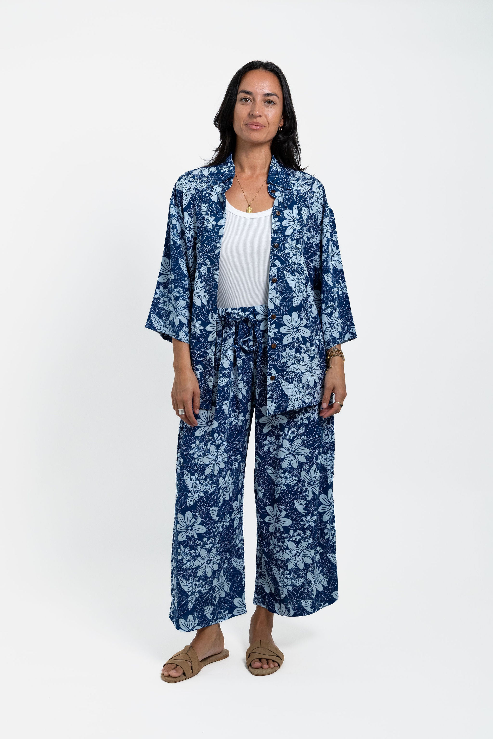 Blue Tiare Garden Nohanna Shirt