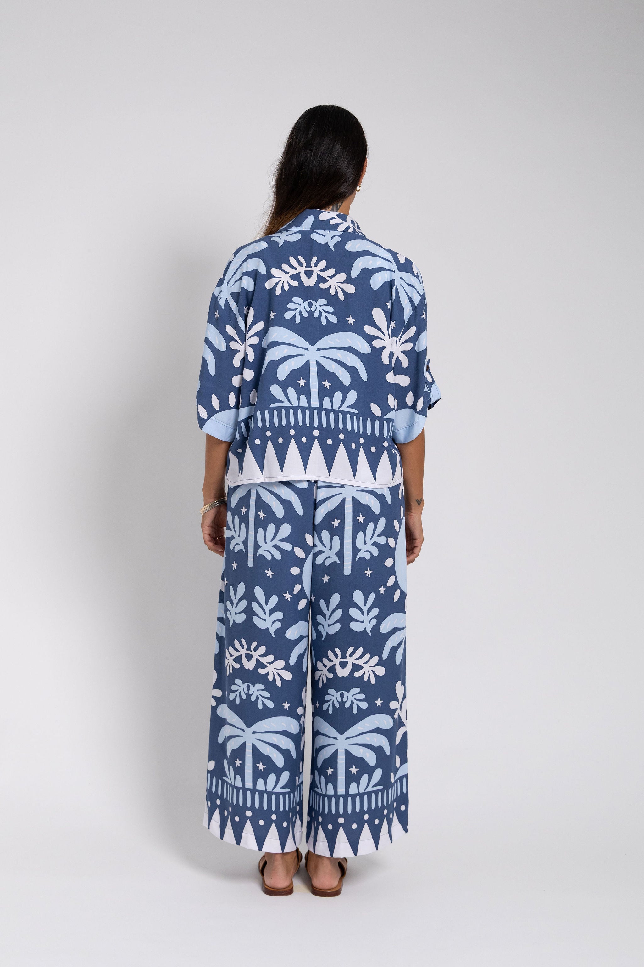 Blue Ita Ra Cropped Scarlett Shirt