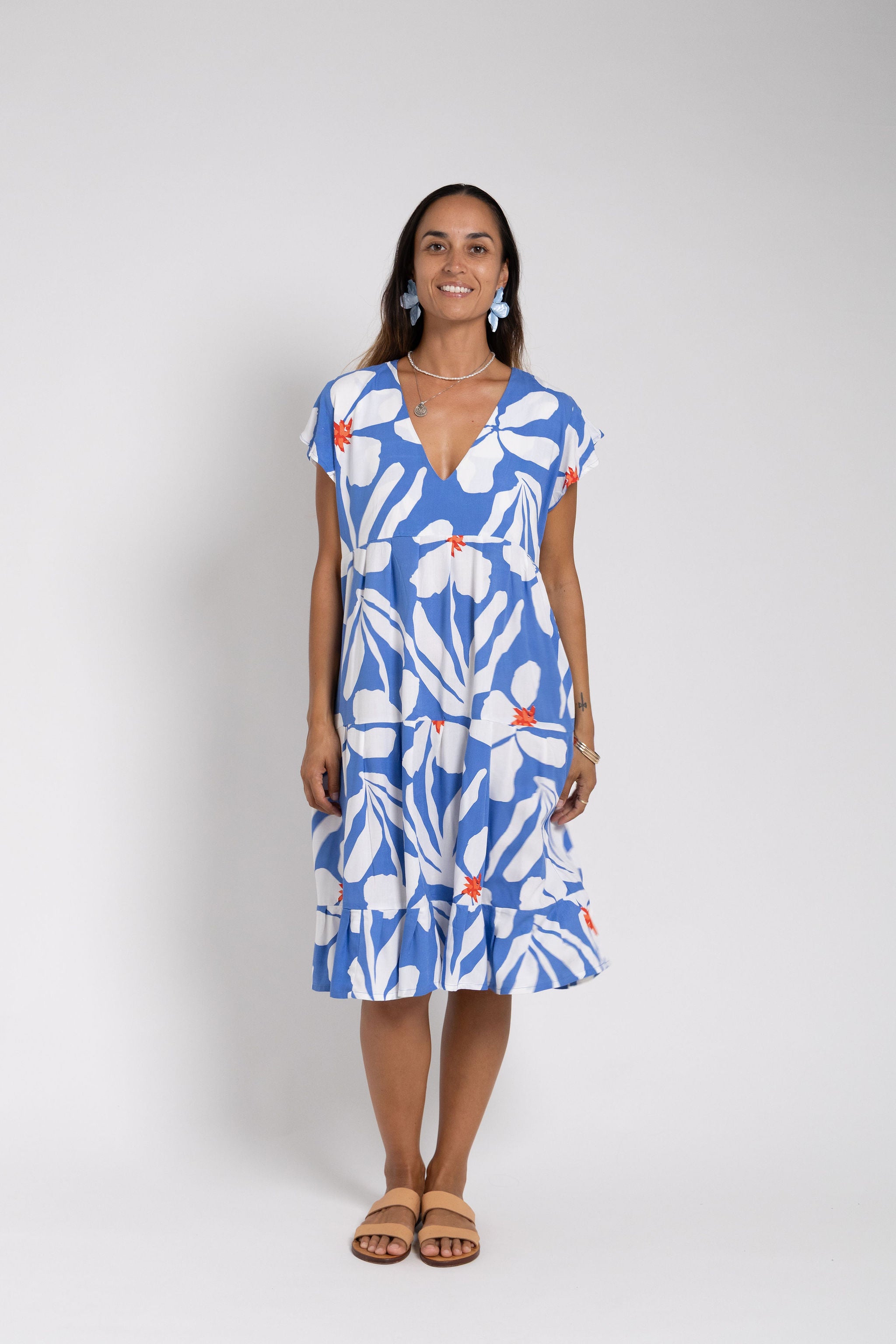 Blue Day Garden Tia V Neck Dress