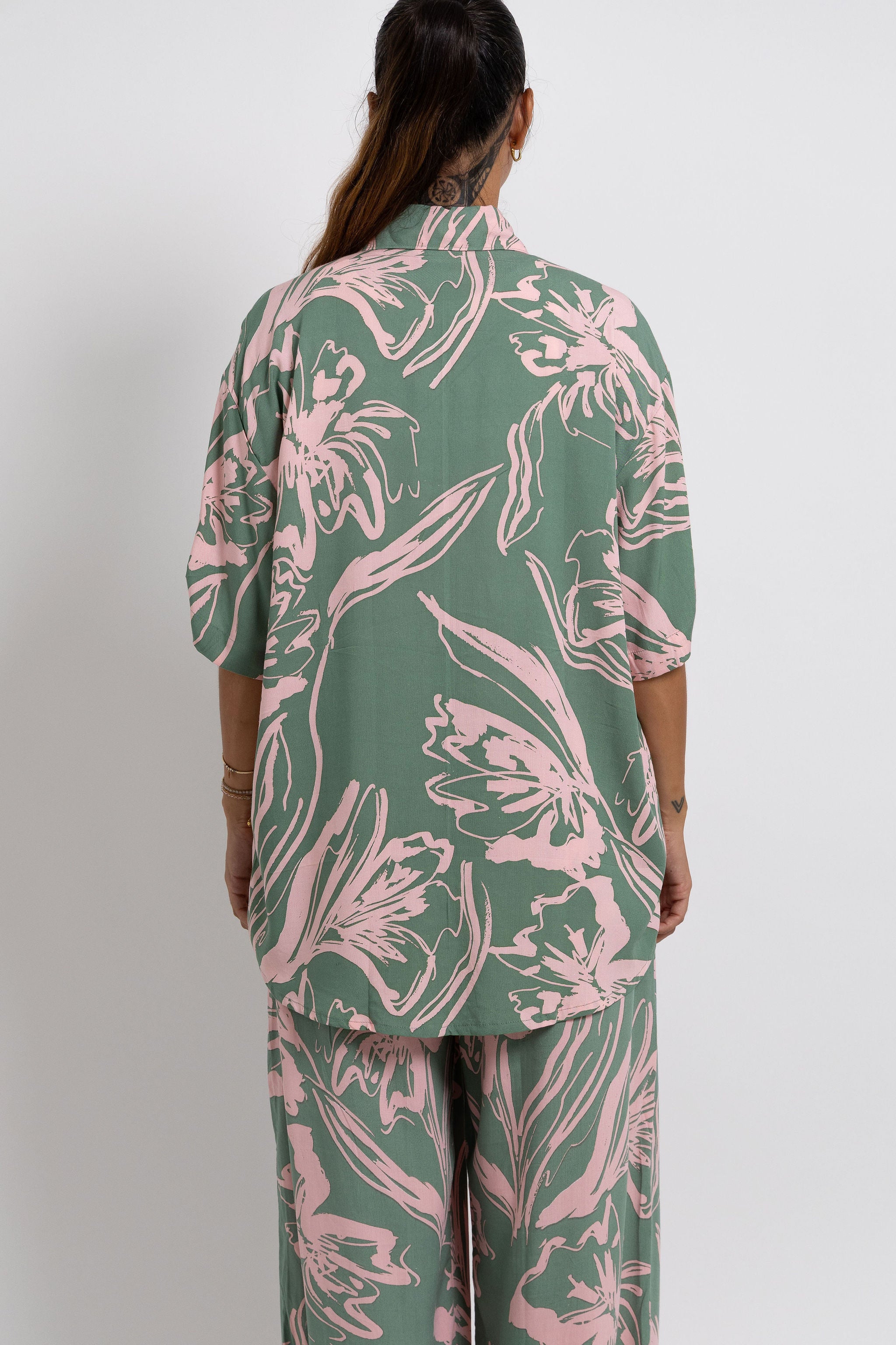 Pink Khaki Tiare Dreams Scarlett Shirt