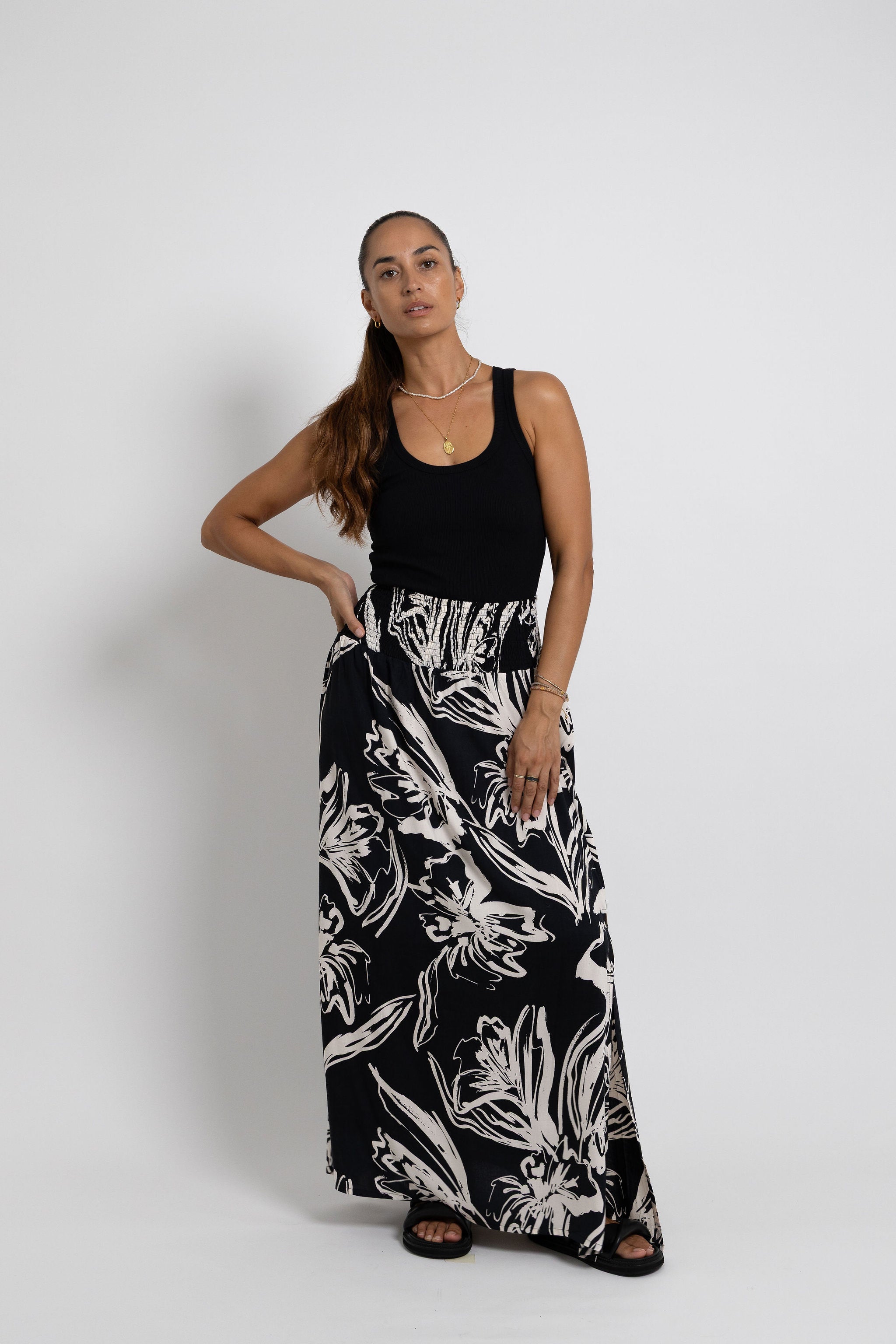 Black White Tiare Dream Emona Skirt