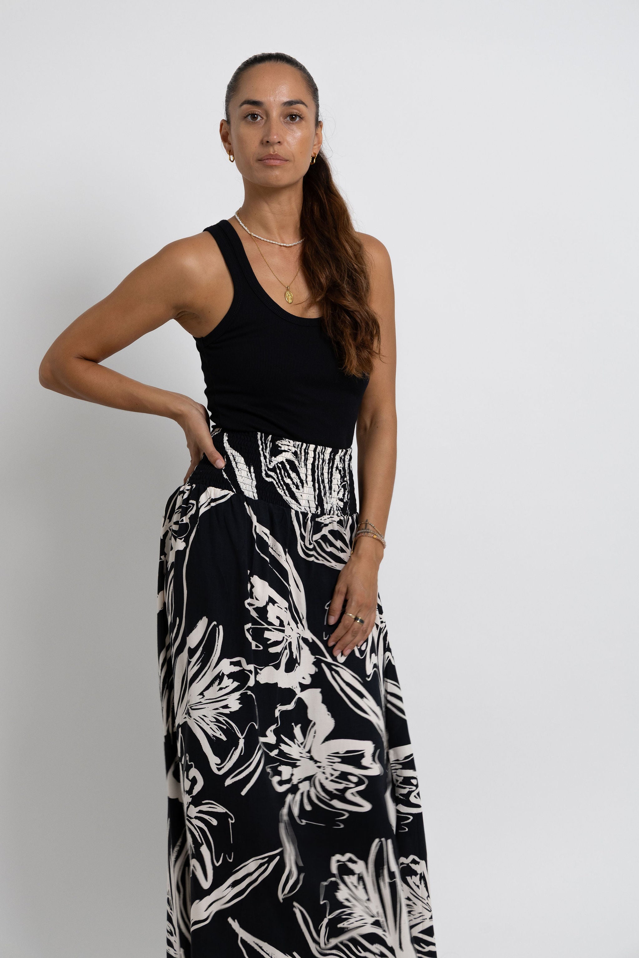 Black White Tiare Dream Emona Skirt