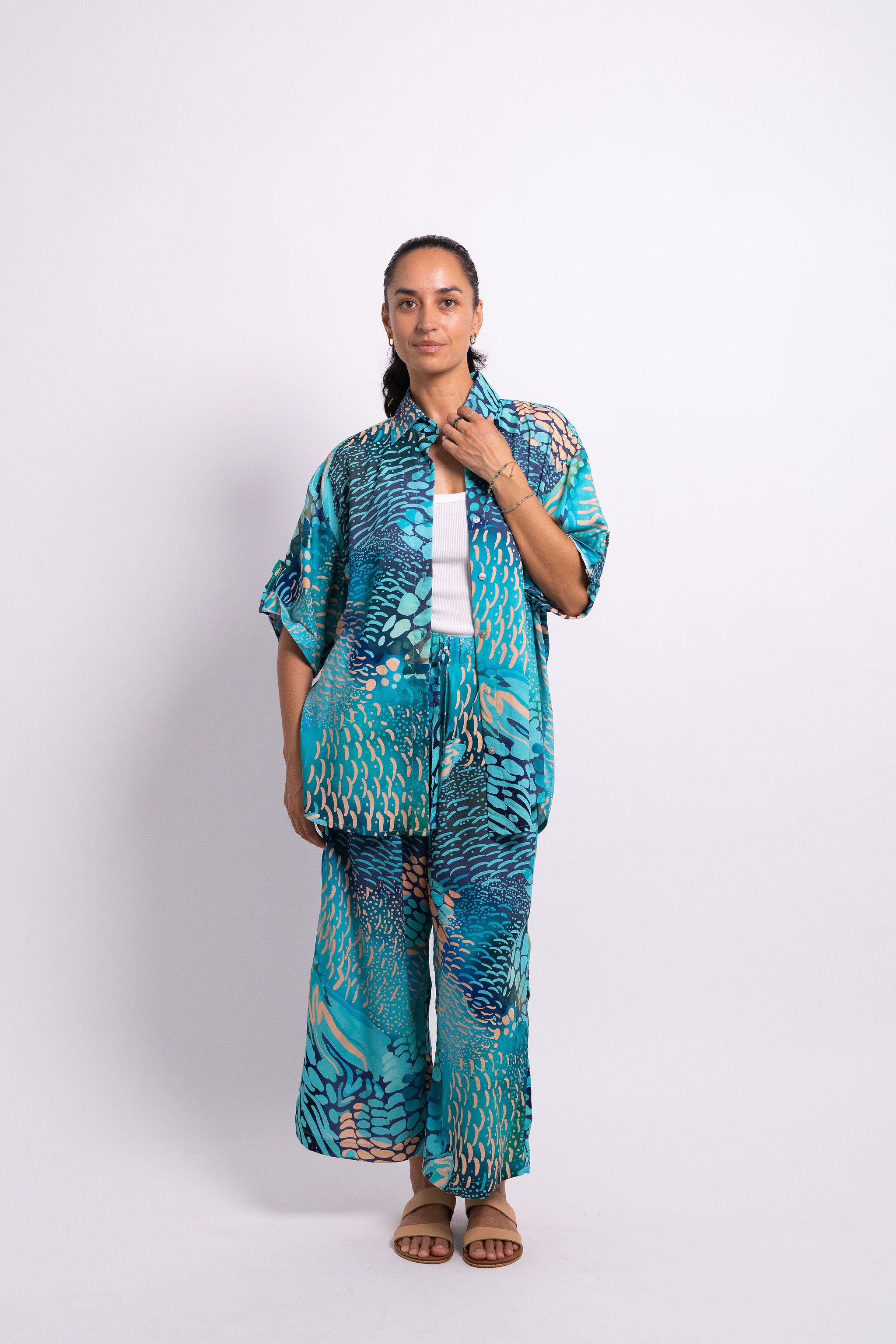 Indigo Parrot Fish Scarlett Shirt