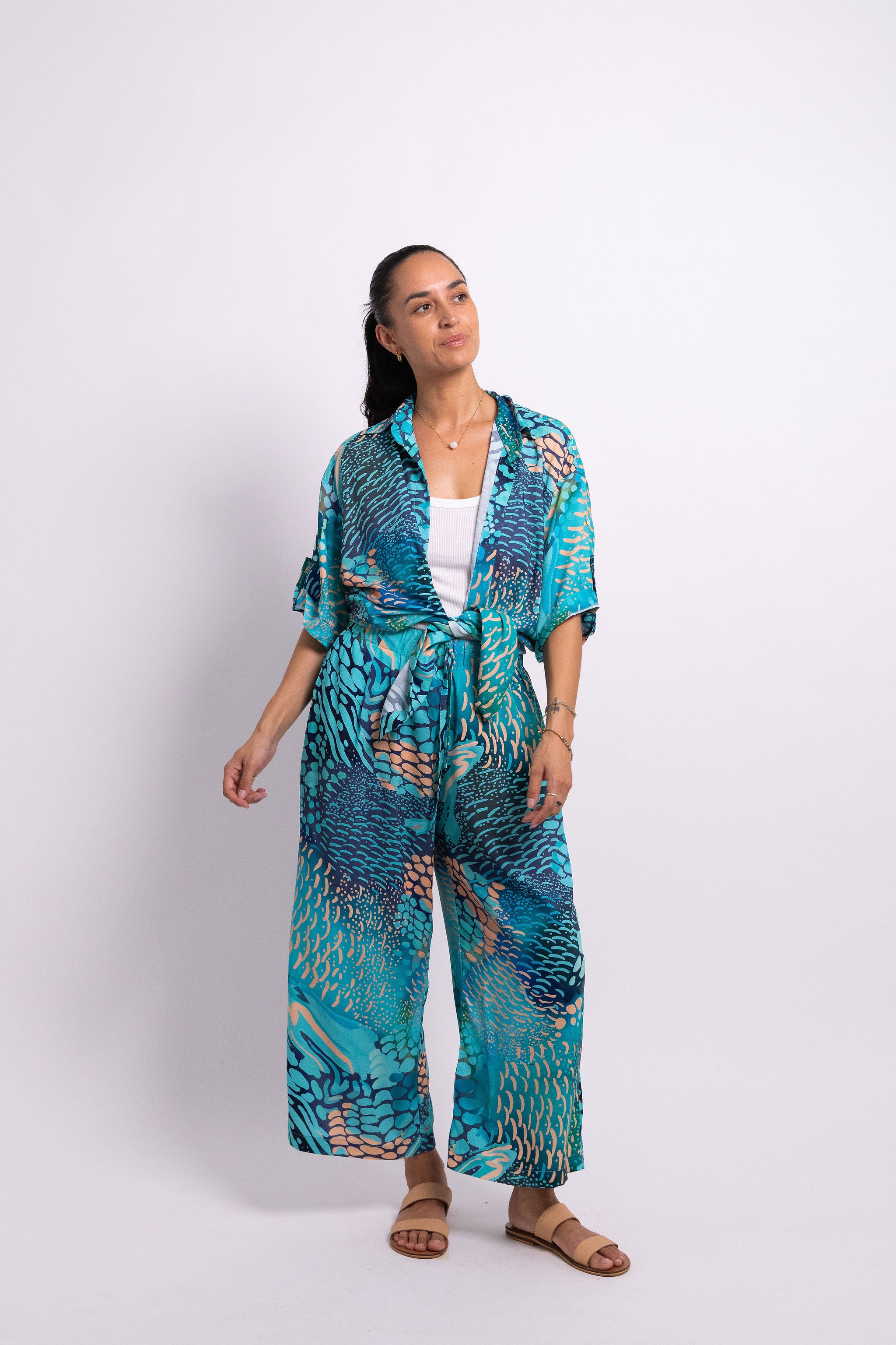 Indigo Parrot Fish Scarlett Shirt