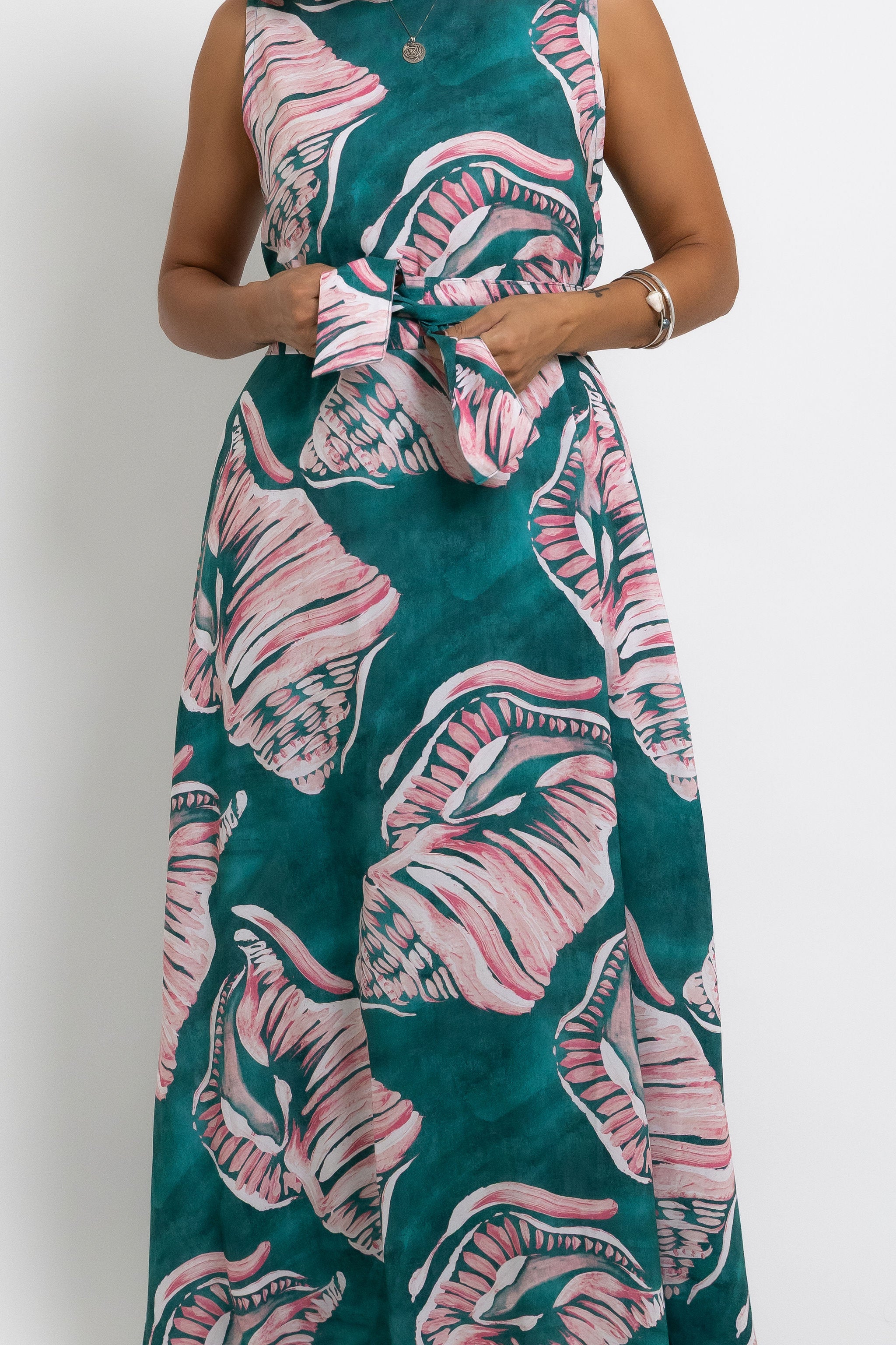 Jade Conch Shell Mere Maxi Dress