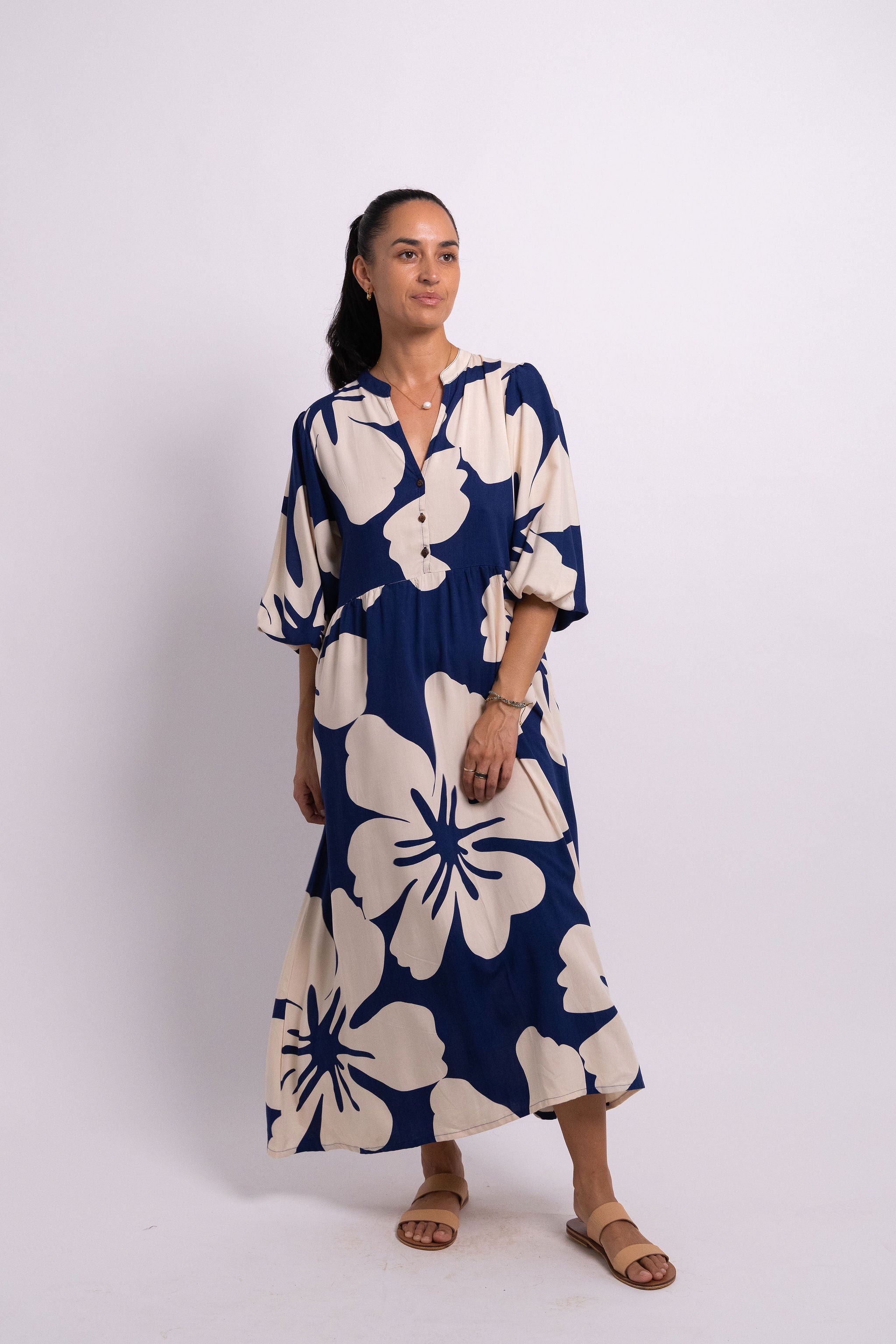 Navy Ivory Tina Mumu