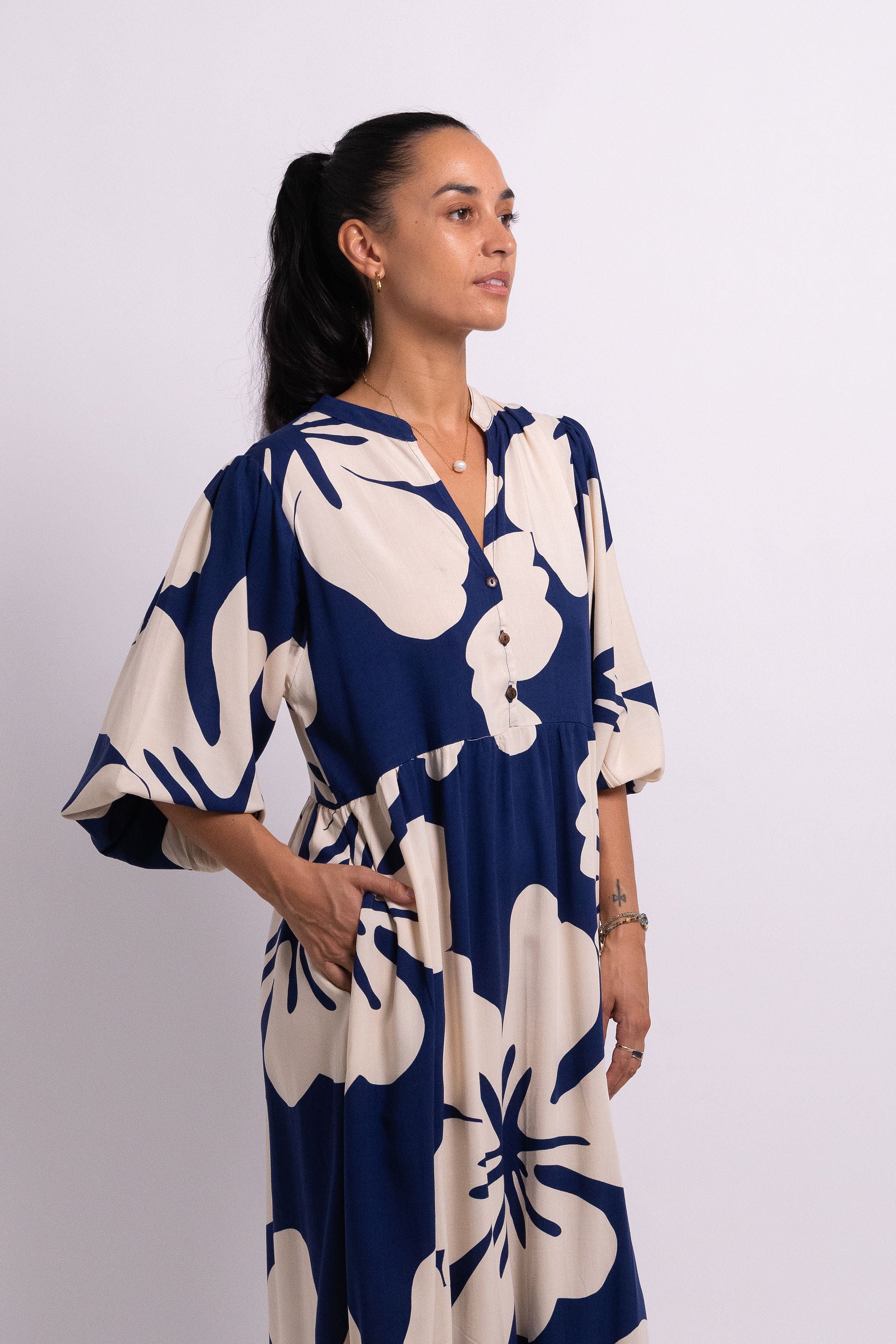 Navy Ivory Tina Mumu
