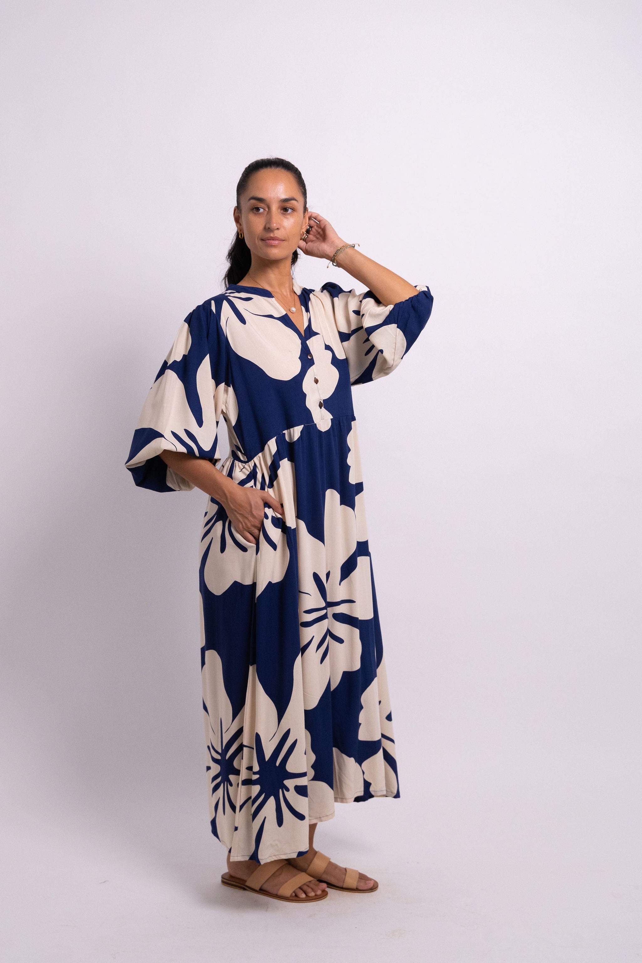 Navy Ivory Tina Mumu