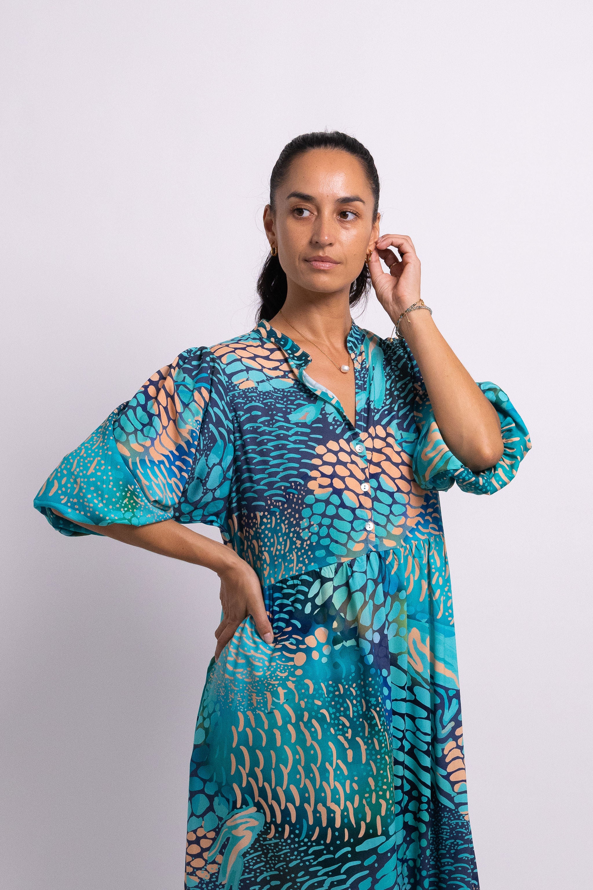 Indigo Parrot Fish Tina Mumu