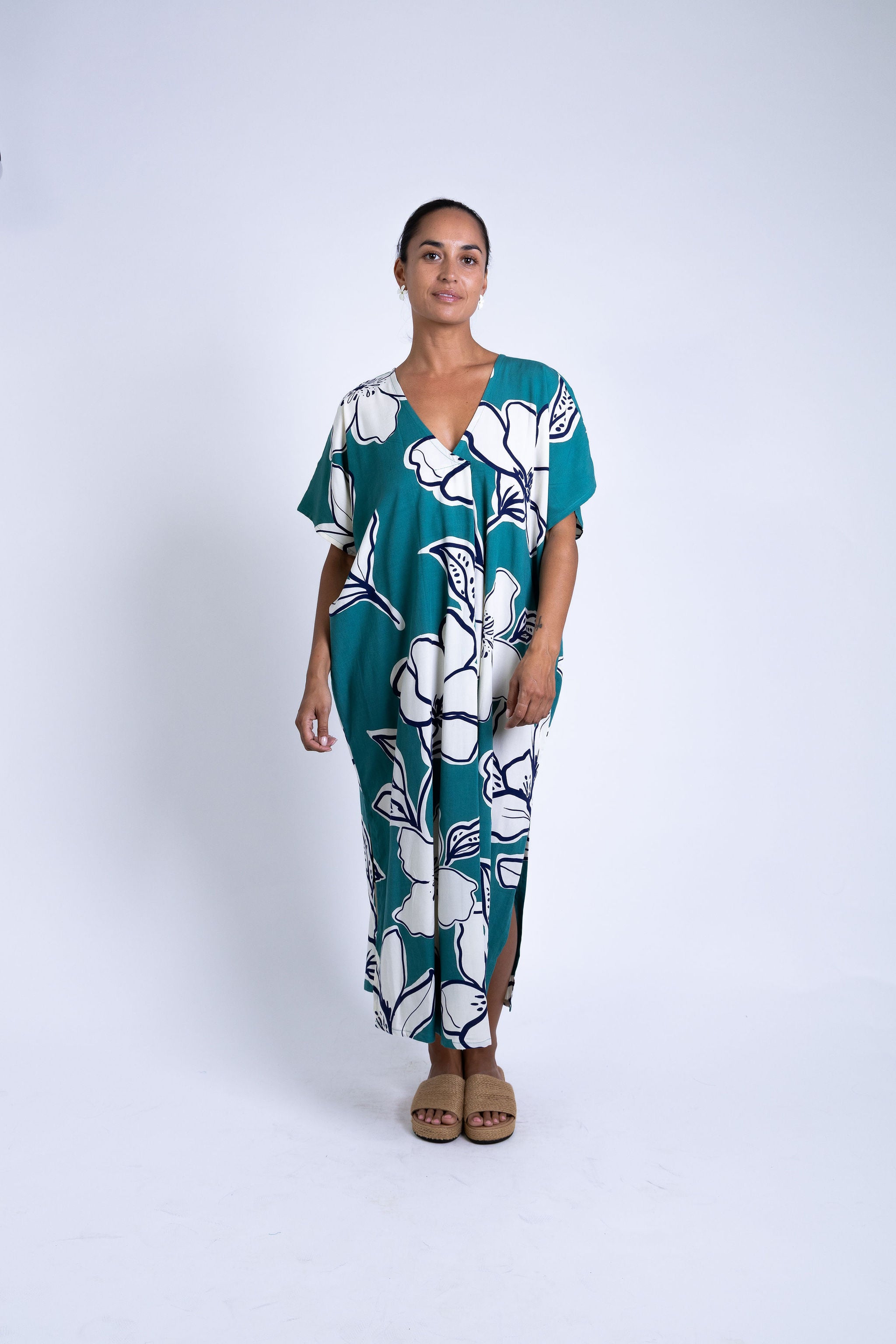 Teal Rara Mana Kaftan