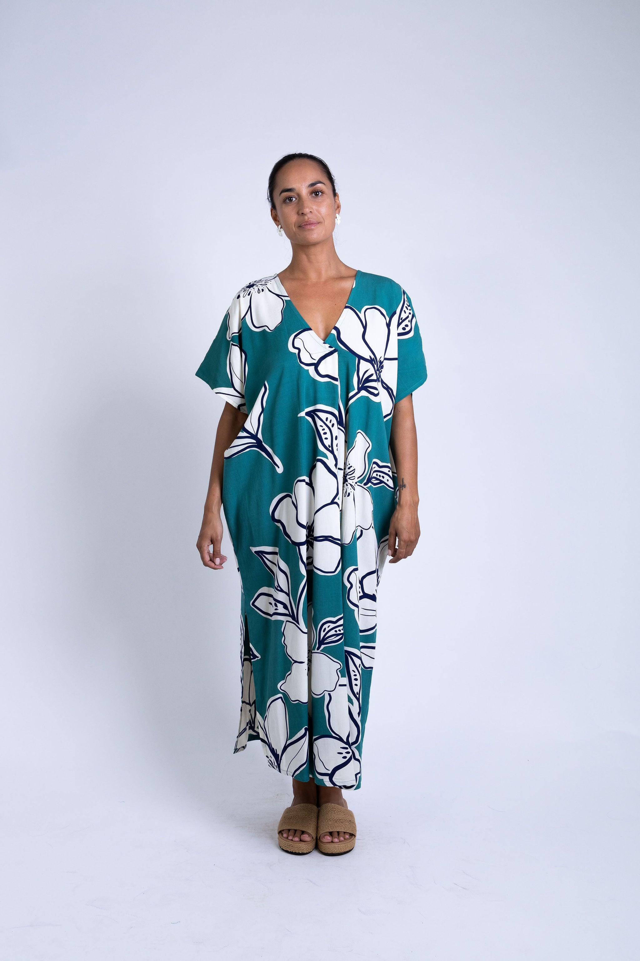 Teal Rara Mana Kaftan