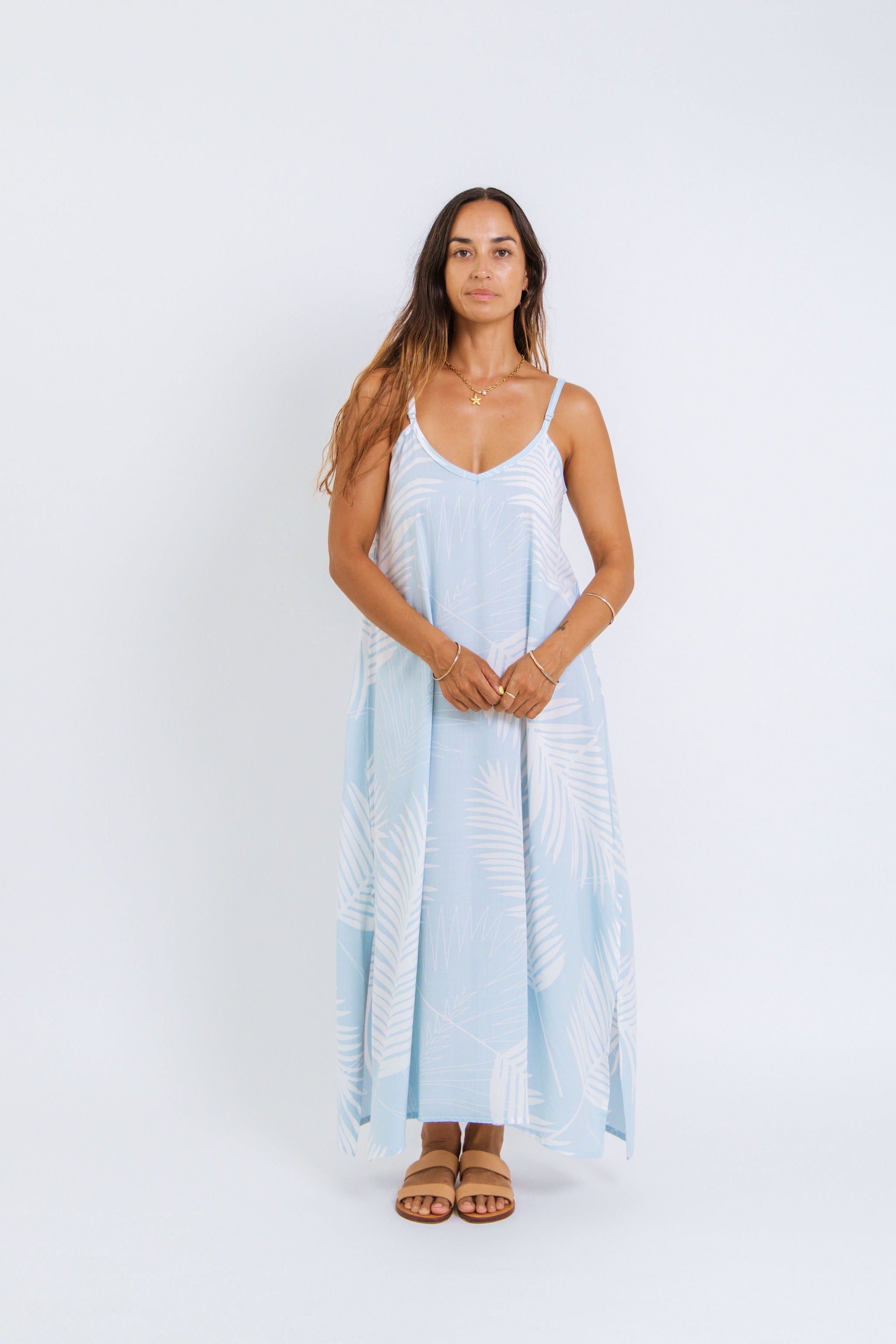 Sky Blue Fern Manu Maxi