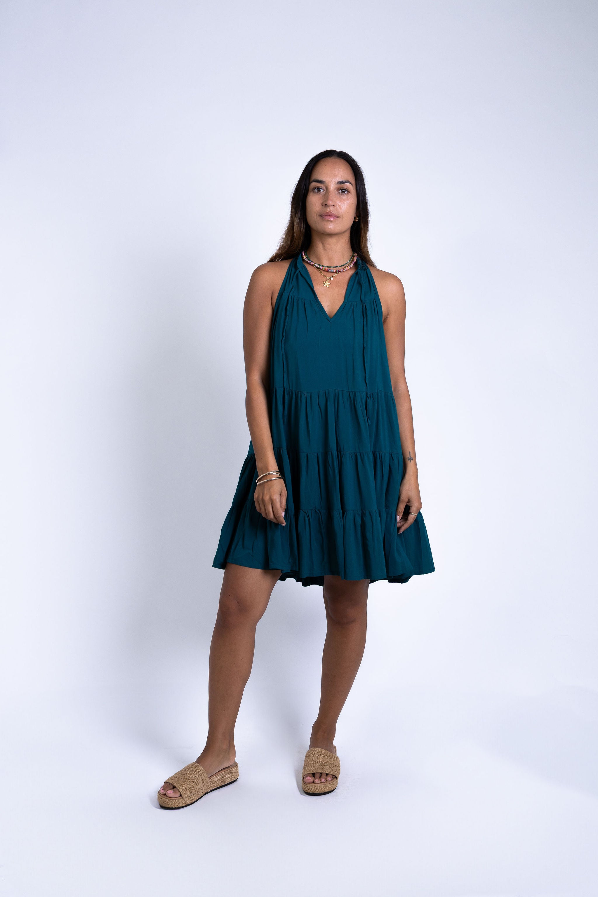 Ocean Green Light Weight Mini Dress
