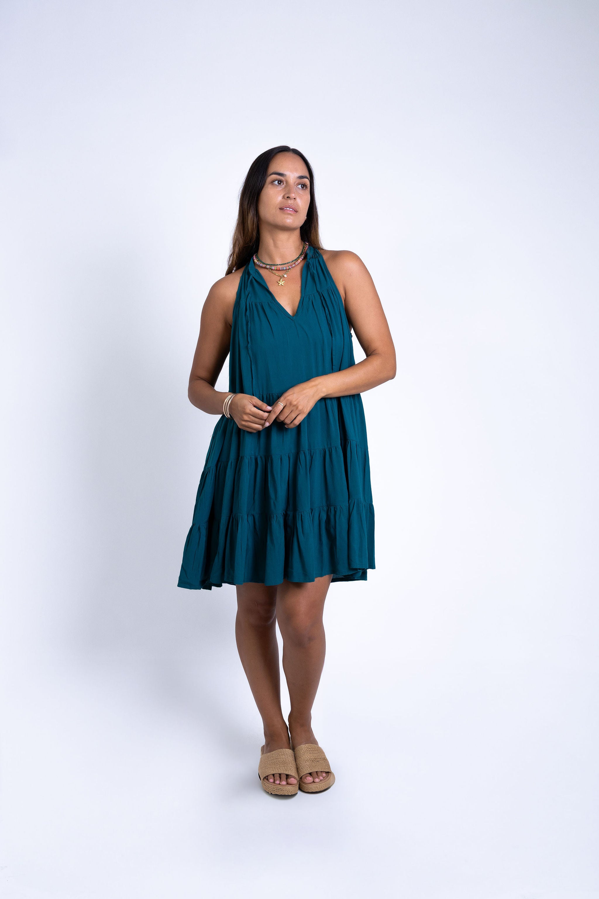 Ocean Green Light Weight Mini Dress