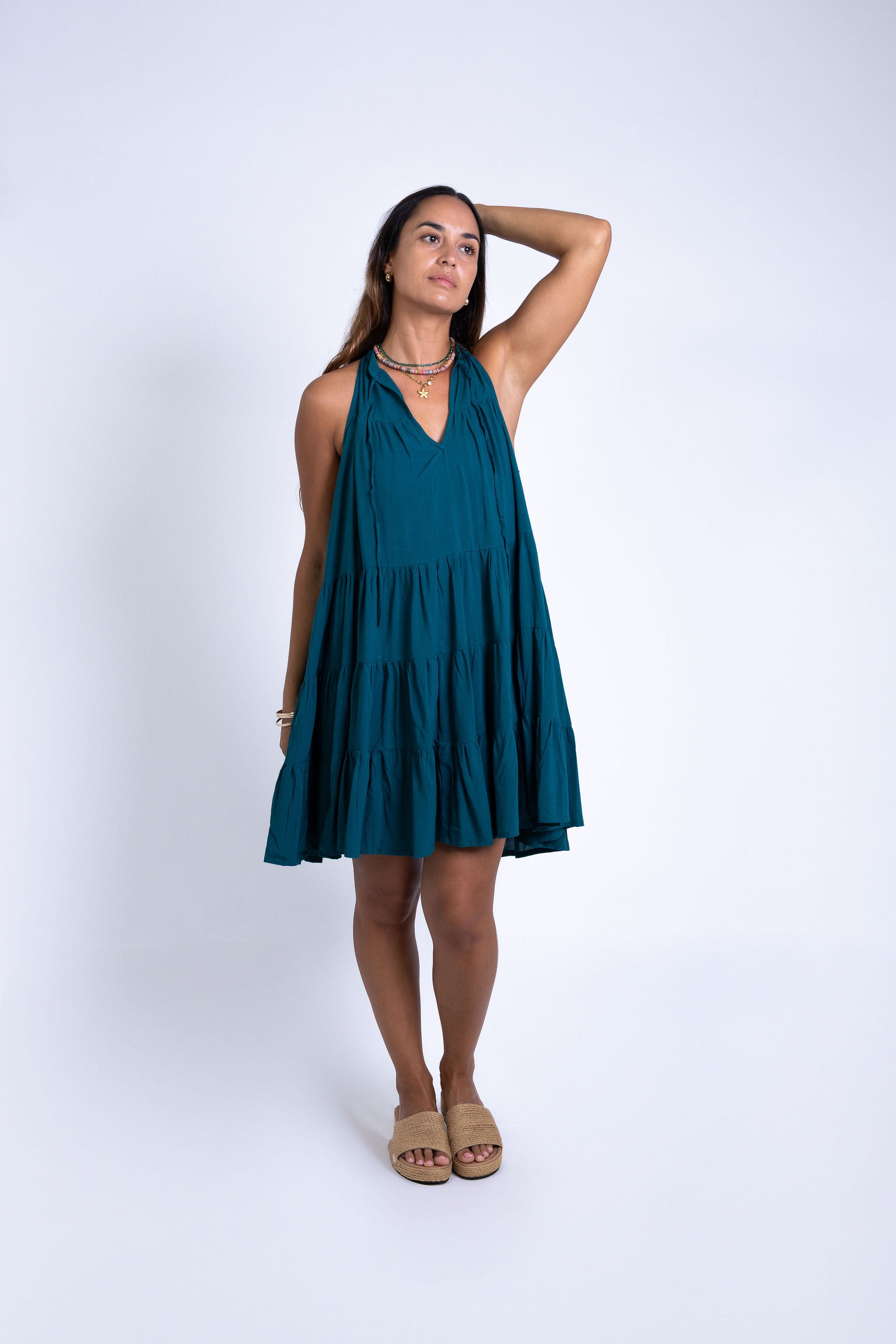 Ocean Green Light Weight Mini Dress