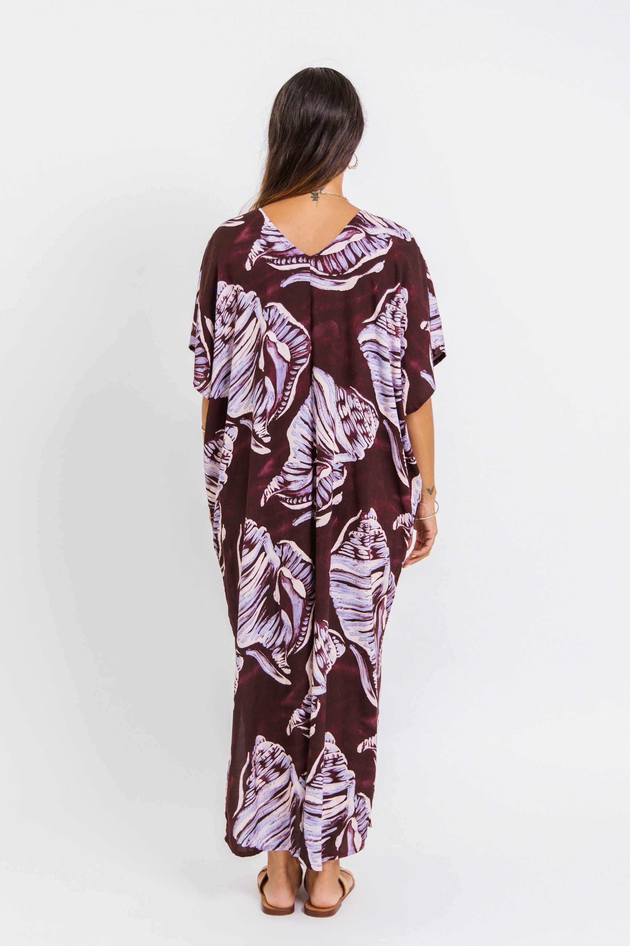 Burgundy Conch Shell Mana Kaftan