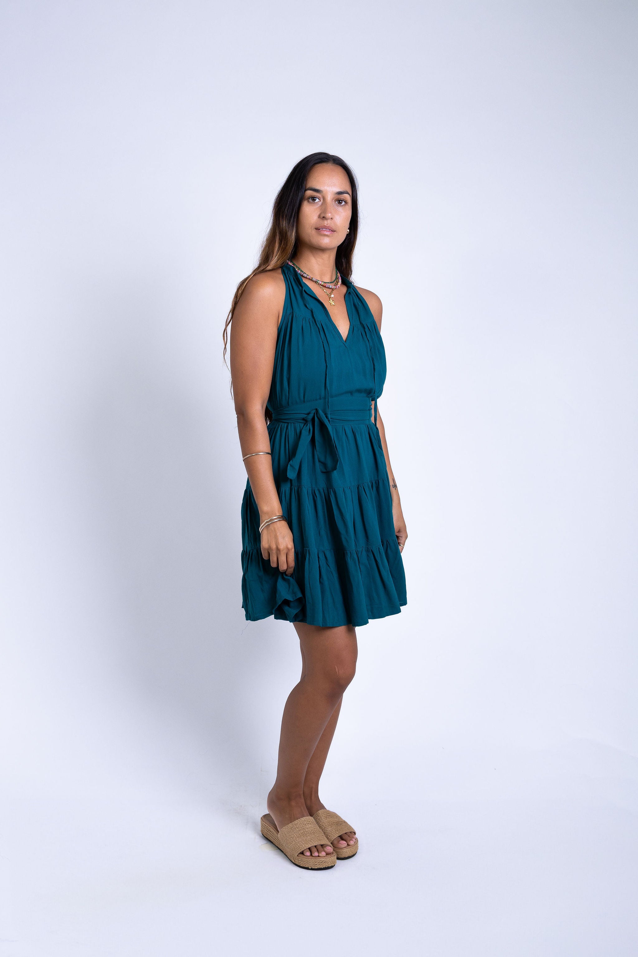 Ocean Green Light Weight Mini Dress